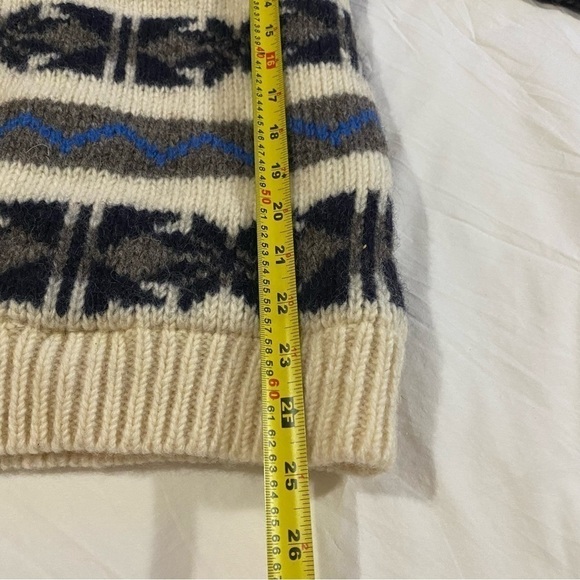 BALTA Vintage 100% wool fisherman grandpa core thick aztec sweater - Picture 9 of 13